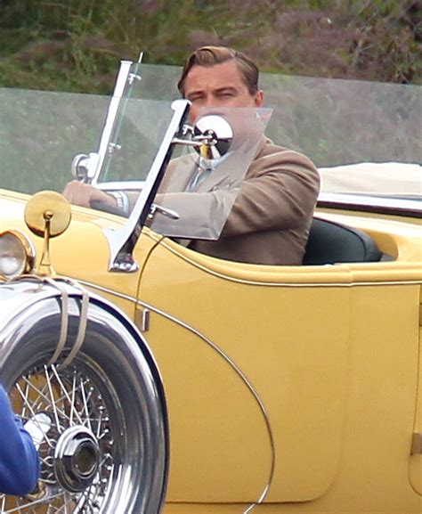 Leonardo DiCaprio in a fancy car on the set of The Great Gatsby in ...