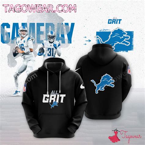 Detroit Lions Football All Grit 2023 Pullover Hoodie - Tagowear