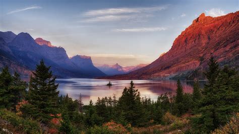 Photos USA Glacier National Park Nature Spruce mountain 2560x1440