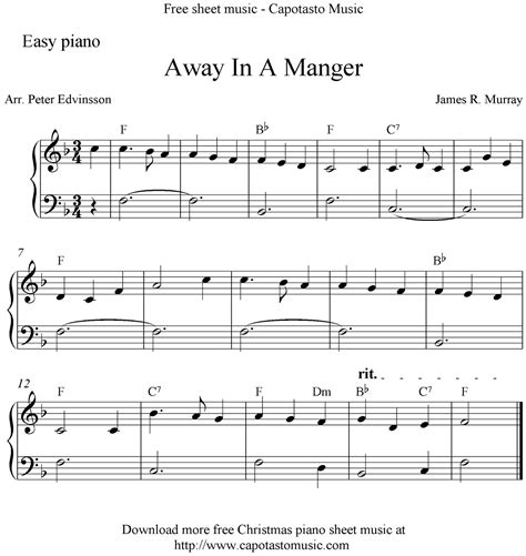 Free Christmas Piano Sheet Music For Beginners Printable - Free Printable