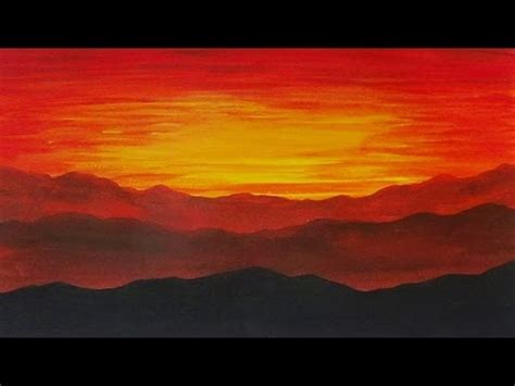 Mountain Nature Painting Easy Sunset - Mahilanya