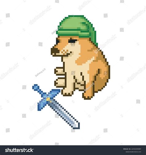 Hero Dog Pixel Art Meme Stock Vector (Royalty Free) 2254195997 ...