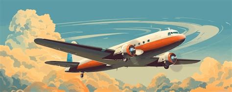 Flying airplane vector simple illustration | Premium AI-generated vector