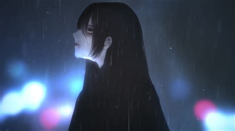 Sad Anime Girl Crying In The Rain Live Wallpaper - MoeWalls