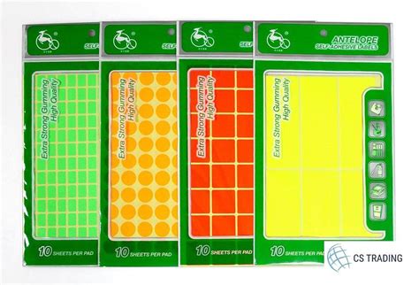 Antelope Self Adhesive Labels - White and Fluorescent Colors - Code 160 ...