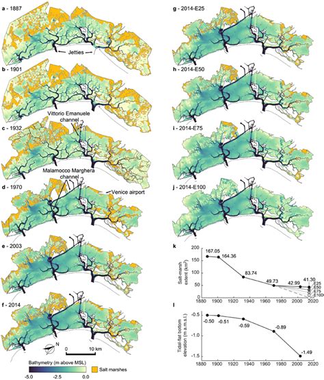 Morphological evolution of the Venice Lagoon. Bathymetry of the Venice ...