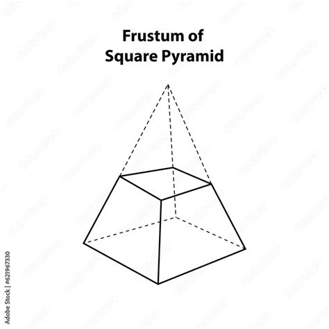 Frustum of square Pyramid. geometric shapes. Vector illustration of ...