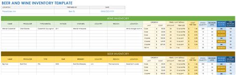 Free Bar and Liquor Inventory Templates | Smartsheet