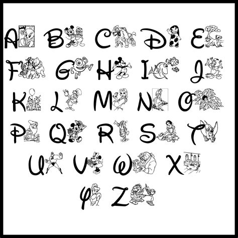 Alphabet Disney Font - 10 Free PDF Printables | Printablee