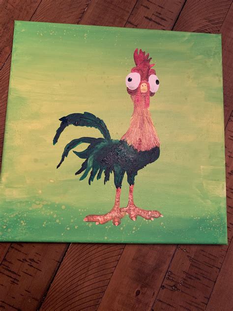 HeiHei from Moana (painted it while watching the movie) : r/acrylicpainting