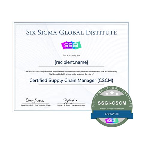 Supply Chain Management Certification | SSGI-CSCM