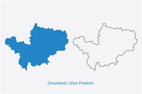 Ghaziabad District Map Vector Illustration向量圖形及更多具有特定質地圖片 - iStock