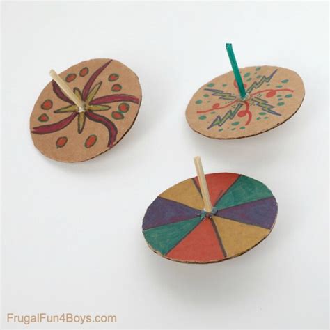 Make Spinning Tops with Cardboard and Marbles - Frugal Fun For Boys and ...