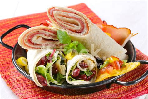 Mexican Fajitas And Tortillas With Ham Stock Photo | Royalty-Free ...