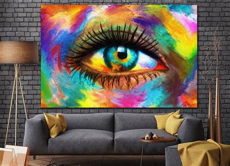 Abstract Eye Canvas Print Colorful Modern Wall Art Eye Present | Etsy