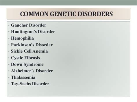 Common Genetic Disorders