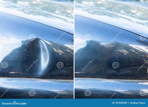 Car Dent Repair before and after Stock Image - Image of crash ...