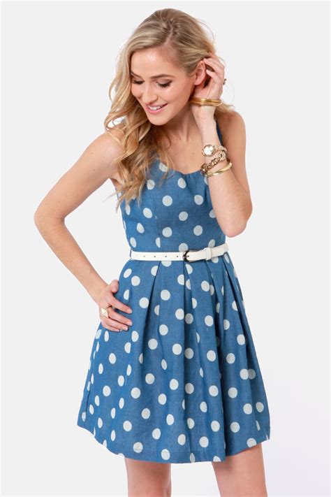 Cute Blue Dress - Polka Dot Dress - Sleeveless Dress - $39.00 - Lulus