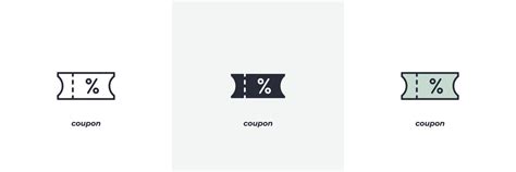 coupon icon. Line, solid and filled outline colorful version, outline ...