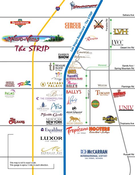 Map Of Las Vegas Strip Showing Hotels And Monorail | 2018 World's Best ...