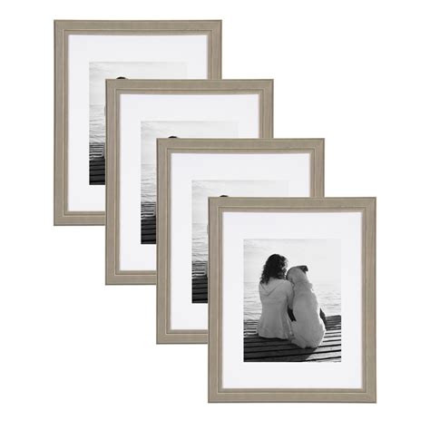 DesignOvation Kieva Solid Wood Picture Frames, Distressed Gray 11x14 ...