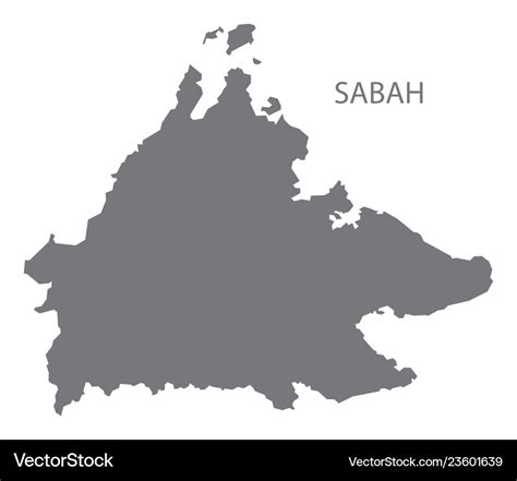 Sabah malaysia map grey Royalty Free Vector Image