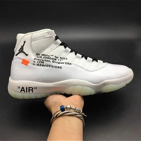 Off-White x Air Jordan 11 AJ11 All White Customize Shoes Jordans