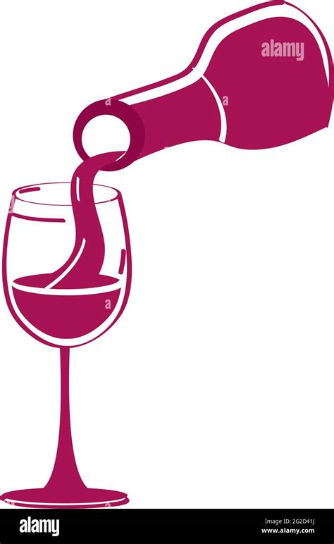 wine bottle pouring on glass Stock Vector Image & Art - Alamy