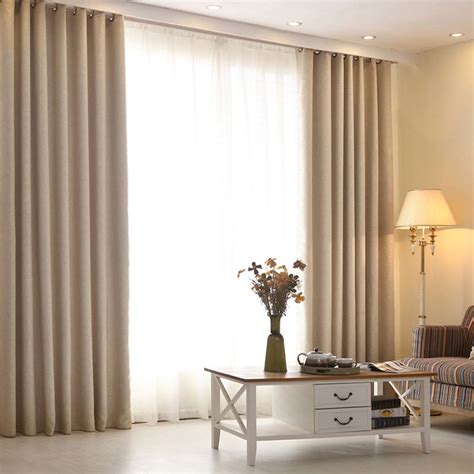 High grade modern living room curtains solid color linen curtains ...