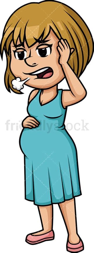 Tired Pregnant Woman Cartoon Clipart Vector - FriendlyStock