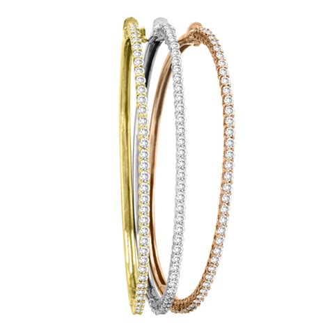 Luxury Stackable Diamond Bangle Bracelet 14k White Gold 2.03ct - IB36