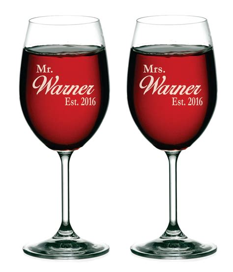 Custom Wine Glasses Personalized Wine Glasses Mr and Mrs