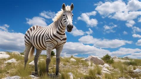 Premium AI Image | Photo of a Zorse hybrid under Blue Sky