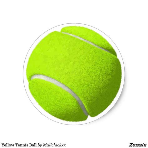 Yellow Tennis Ball Classic Round Sticker | Zazzle | Tennis ball, Tennis ...