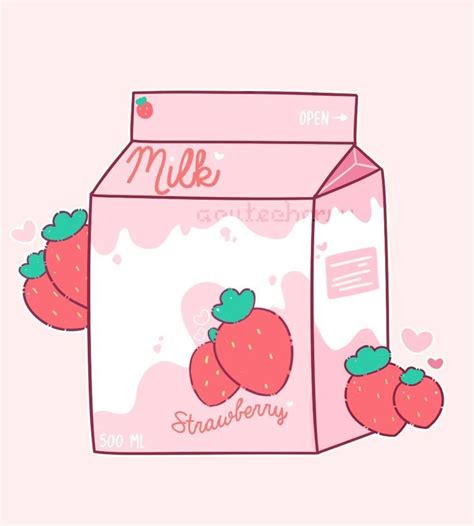 Pink Cow Strawberry Milk Kawaii Wallpapers - Wallpaper Cave