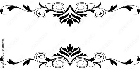 Black white floral borders design Stock Illustration | Adobe Stock