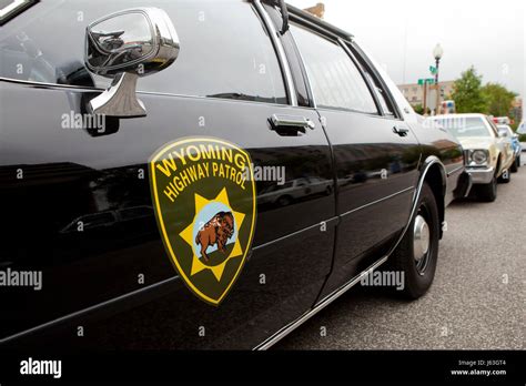 Vintage Wyoming Highway Patrol police car - USA Stock Photo - Alamy