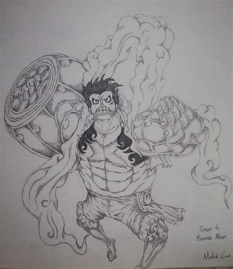 Luffy gear 4 drawing by me : r/OnePiece