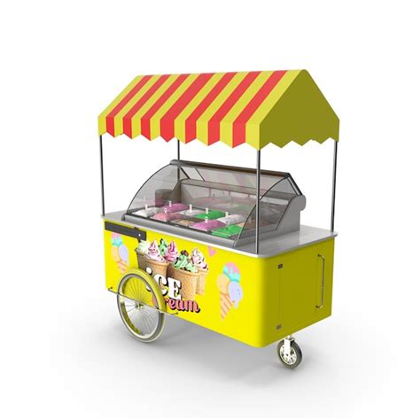 Premium Photo | Ice cream cart delicious trolley with various types of ...