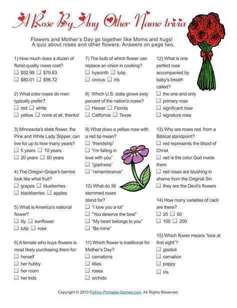 Mother's Day: Flowers Trivia