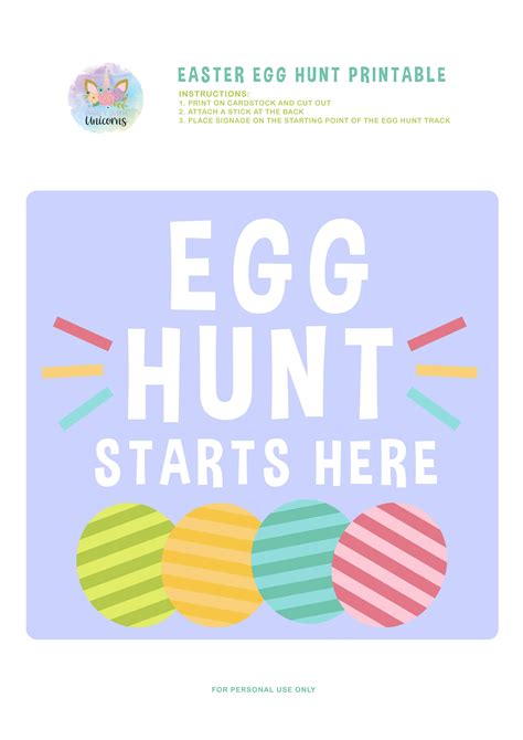 classic easter egg hunt start sign - Party with Unicorns