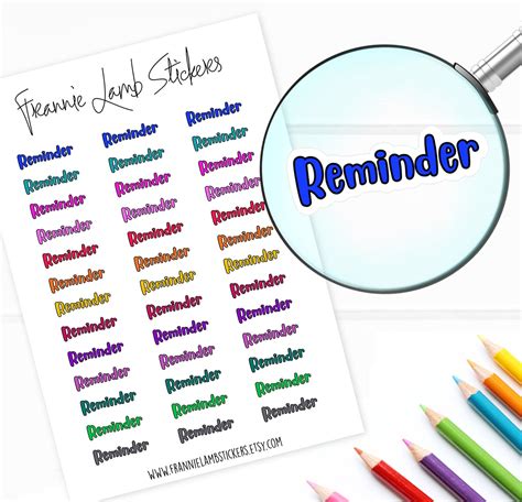 Reminder Stickers/labels for Planners Calendars & Folders | Etsy