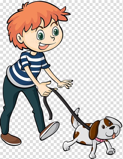 Dog Drawing Cartoon Child Dog Walking Boy Male Emotion Toddler