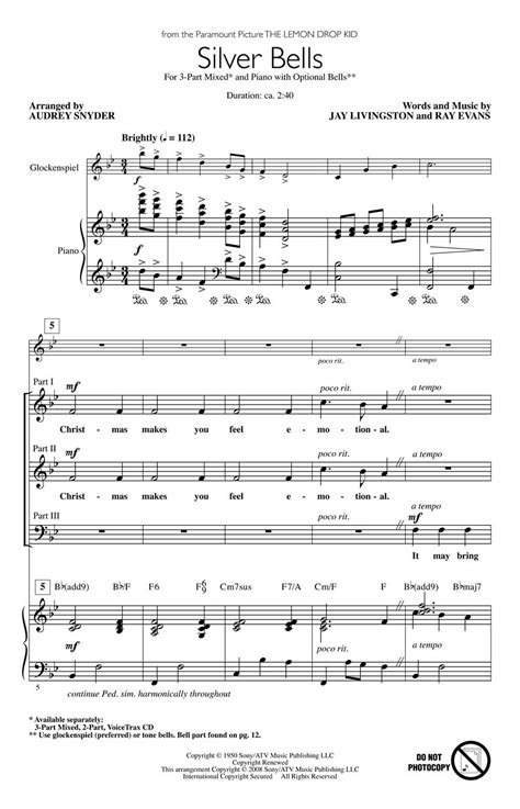 Silver Bells Sheet Music by Audrey Snyder (SKU: 08748219) - Stanton's ...