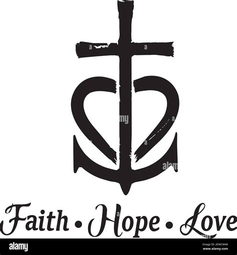 Faith hope love symbols anchor Black and White Stock Photos & Images ...