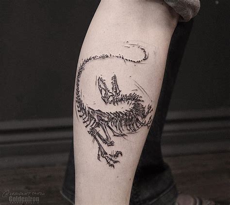 Dinosaur skeleton tattoo by andrew - Tattoogrid.net