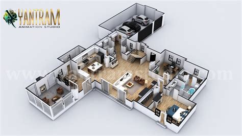 4-Bedroom Modern Residential 3D Floor Plan House Design by ...