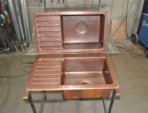 Mountain Copper Creations Drain Board Single Basin Copper Sink