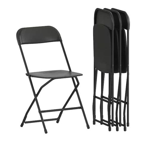 Carnegy Avenue Black Metal Folding Chairs CGA-LE-3887-BL-HD - The Home ...