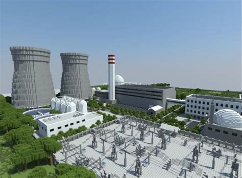 Minecraft Nuclear Power Plant in Emerald Valley City